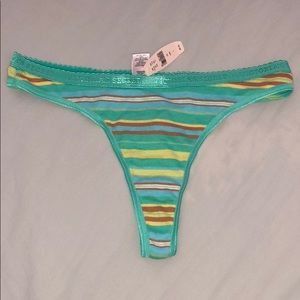 Victoria’s Secret Low-Rise Thong Mint Green Stripe